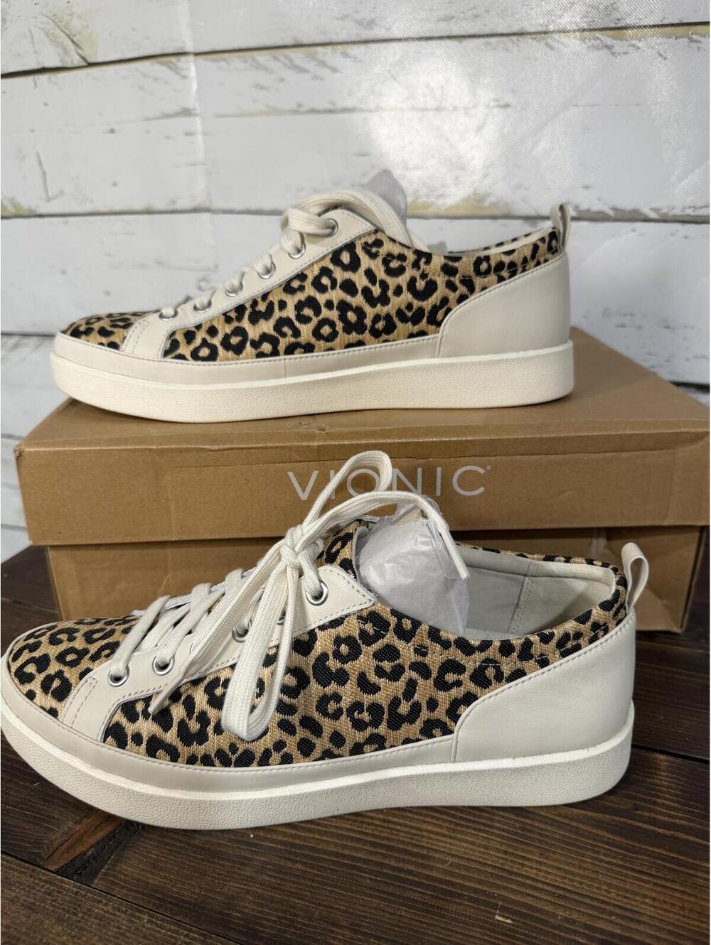 Vionic Winny Natural/Leopard Raffia Women's 9.5Wide NIB - Picture 5 of 5